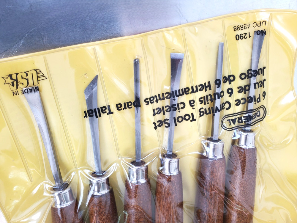 General Tools USA- Wood Carving Set 6pc.- #1290- Gouges-Chisels-V-Parting *New