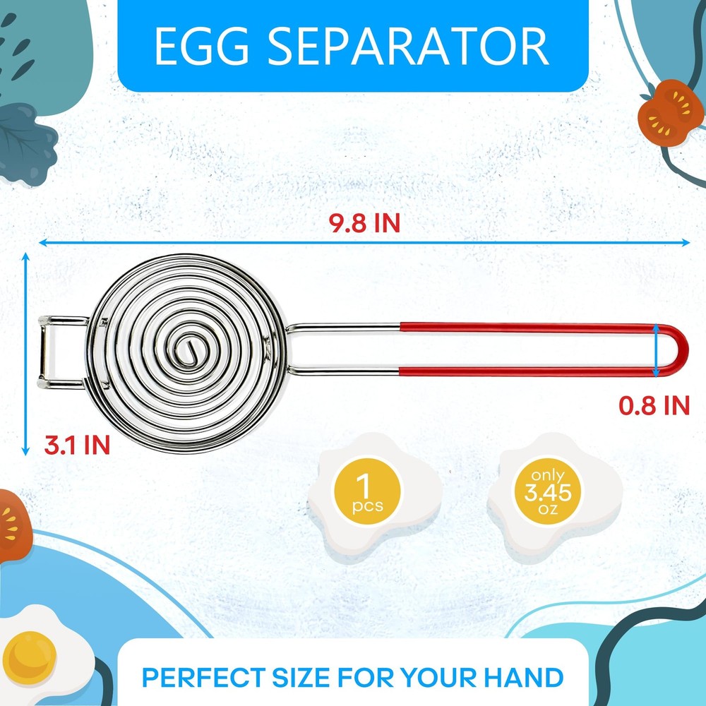Egg Separator for Raw Eggs - Egg Yolk Separator Kitchen Gadget Yolk Stainless...