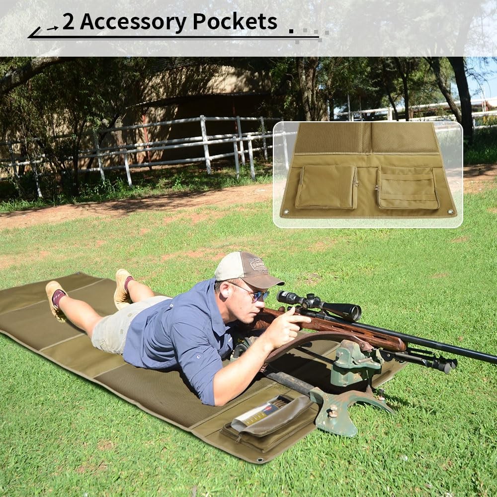 Shooting Mat Prone Padded - Extra Large, Waterproof, Roll-Up for Range