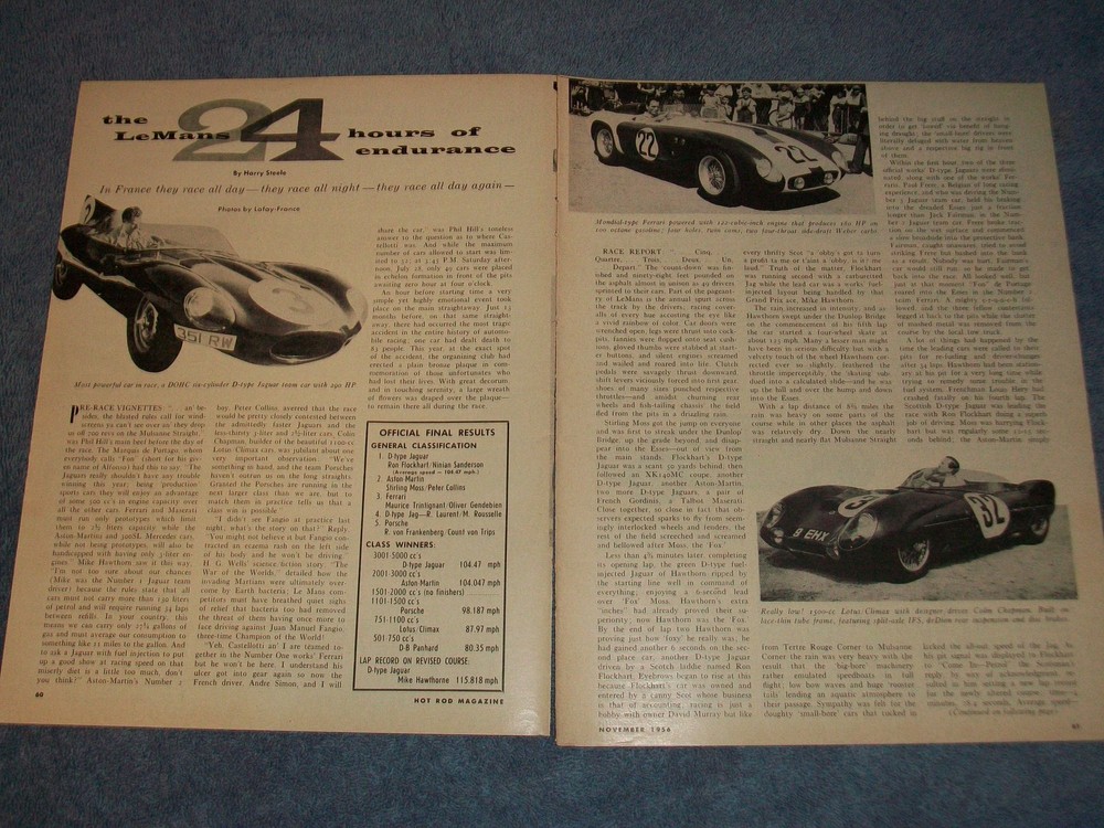 1956 24 Hours of LeMans Race Coverage Article