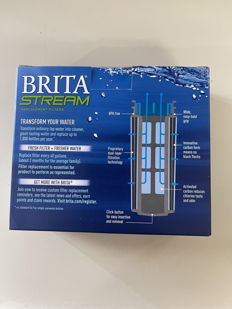 Brita Stream Pitcher Replacment Water Filter 3-PACK