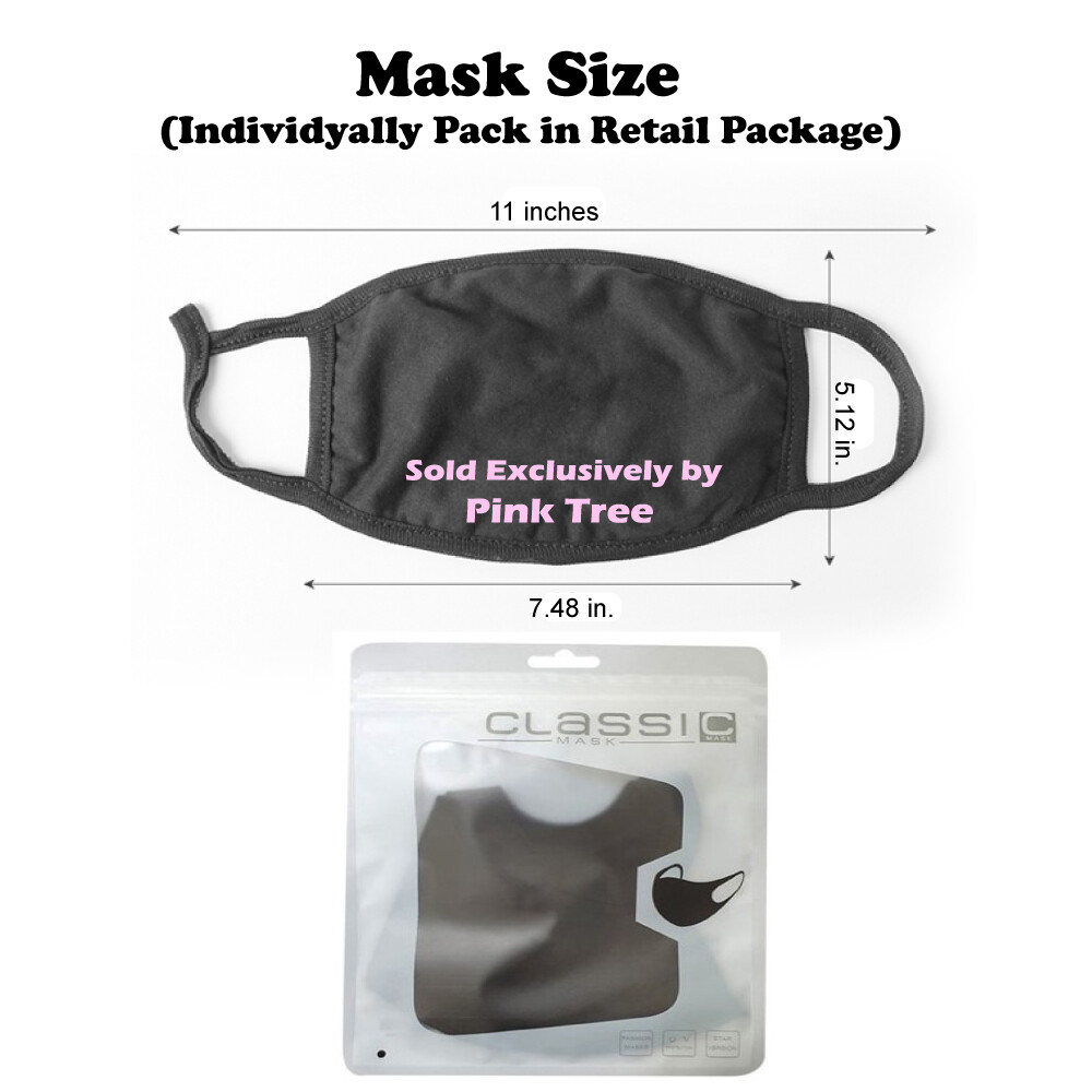 【 25 Pack 】 Black Fabric Face Mask-Washable,Breathable,Reusable 4-Layer Mask