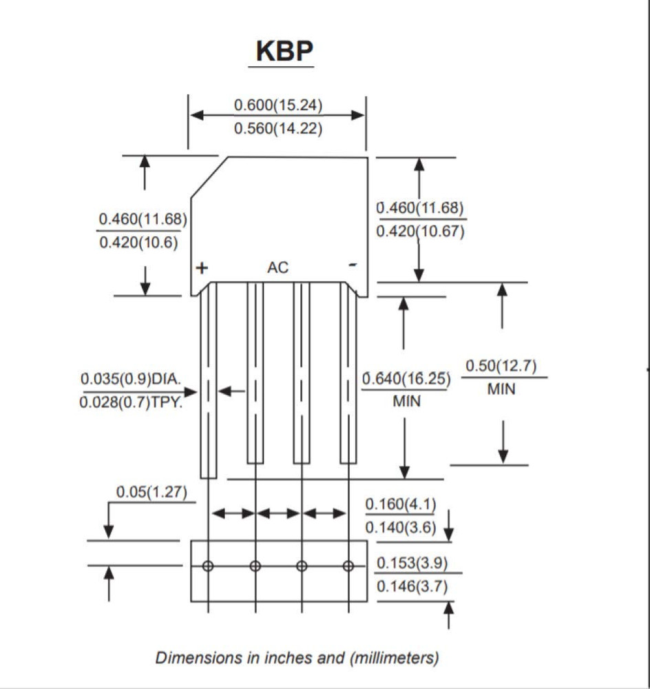 20Pcs KBP310 Bridge Rectifier Diode Single Phase, 1000 V/3A,Full Wave 3 Amp 100