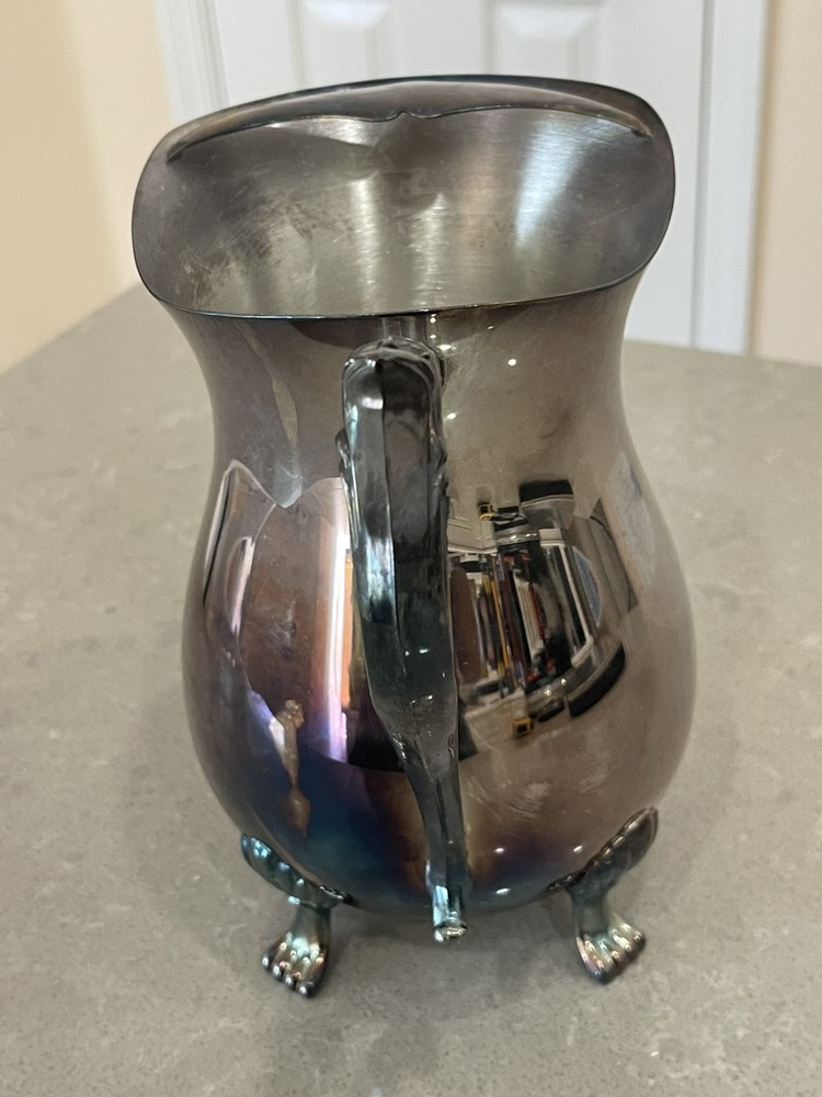 Leonard Silverplate Footed Water Pitcher With Ice Lip 8.5”