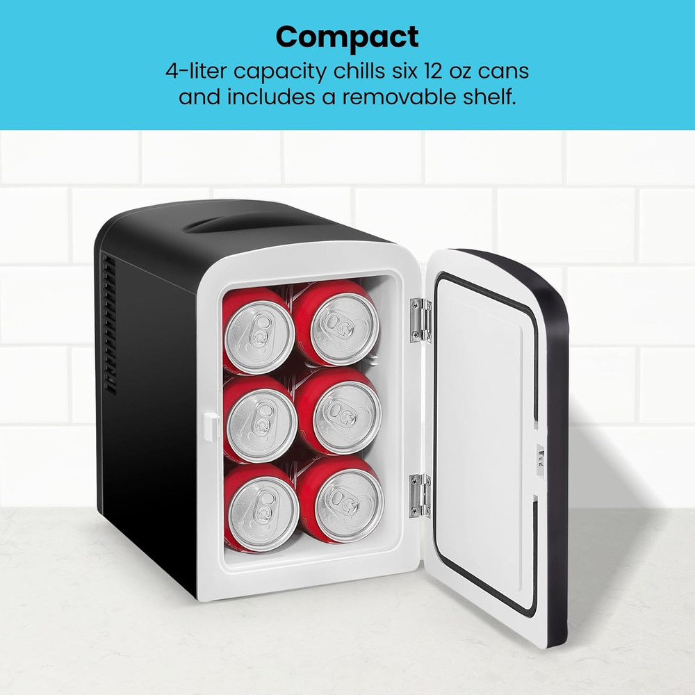 - Iceman Mini Portable Black Personal Fridge Cools or Heats and Provides Compact