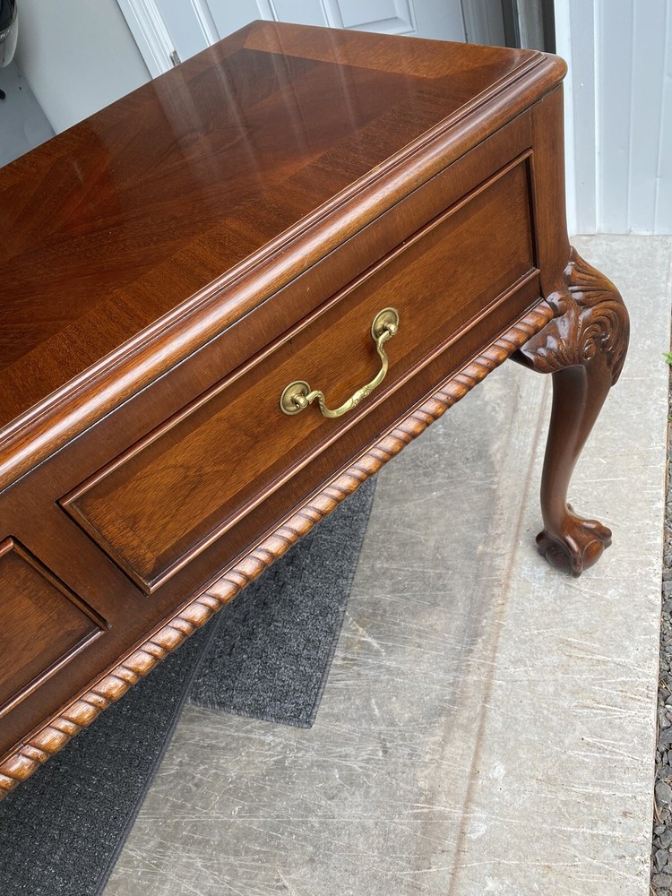 LINK TAYLOR BANDED HEIRLOOM SOLID MAHOGANY CONSOLE TABLE SIDEBOARD