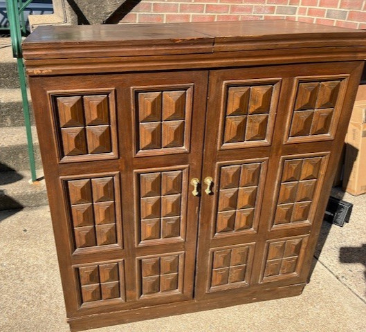Bar, teak, double-flip top style, Asian
