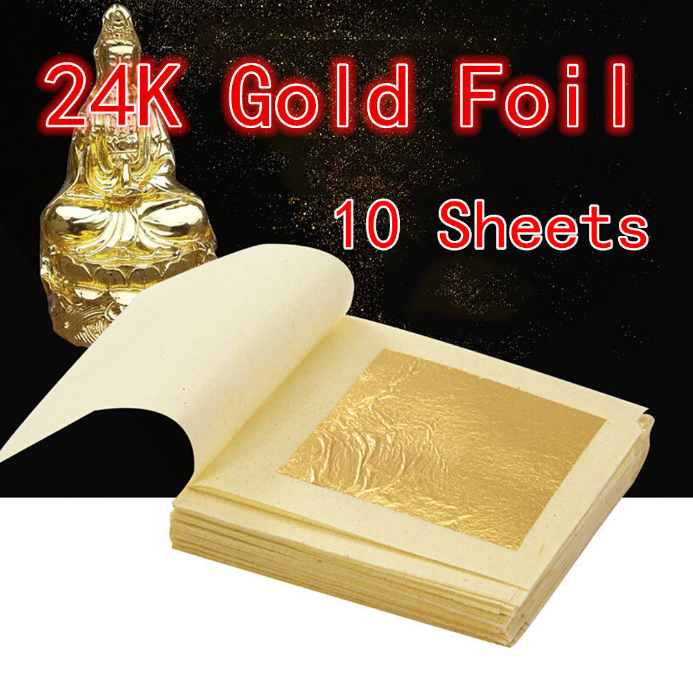 10PCS  Golds Leaf Sheets Crafts 43*43mm