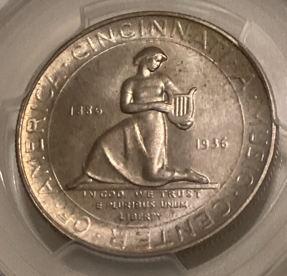 1936 Cincinnati Silver Commemorative Half Dollar 50c PCGS MS65