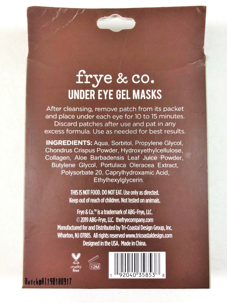 Frye & Co. Gel Under Eye Masks - 6 Sets