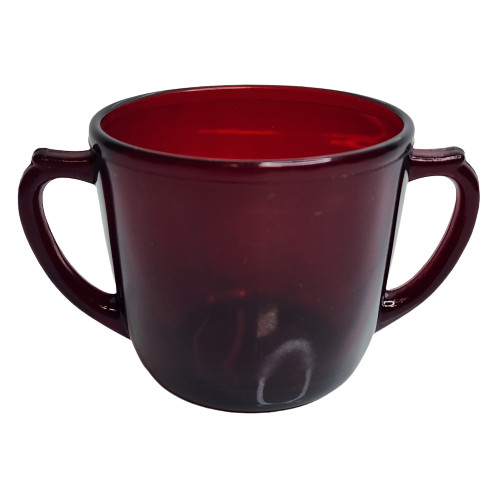 Anchor Hocking Ruby Red Cream And Sugar