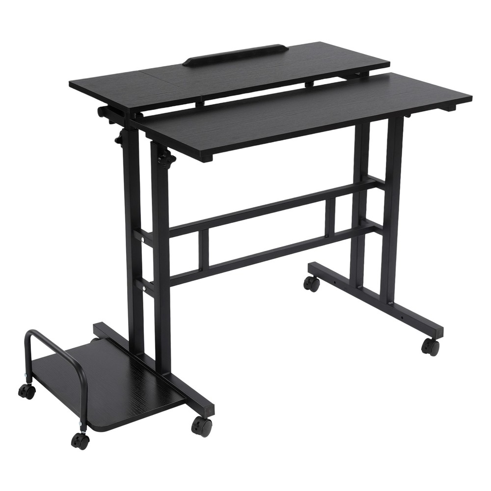 Mobile Standing Desk Foldable Computer Desk Adjustable Hight for Home Office