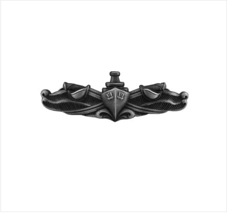 GENUINE U.S. NAVY BADGE: SURFACE WARFARE ENLISTED - MINIATURE, OXIDIZED