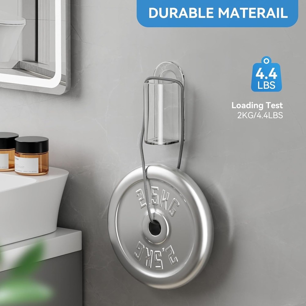 2-Pack Innovative Barrel Wall Mount Toothbrush Holder - Clear Plastic Design