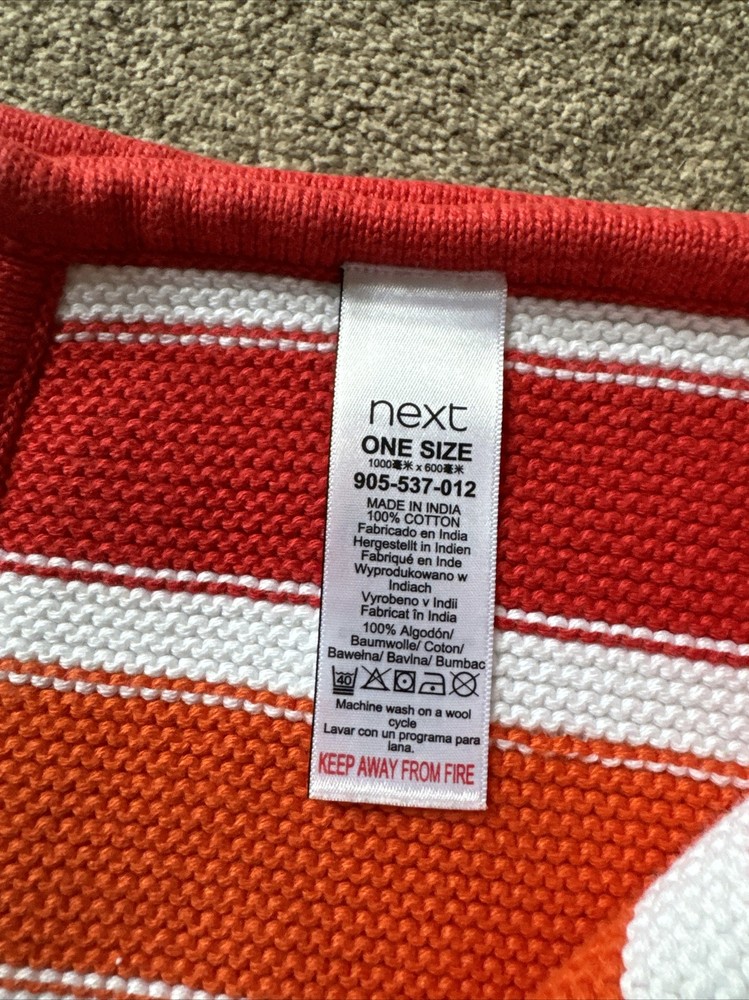 Next Rainbow Stripe Knitted Baby Blanket