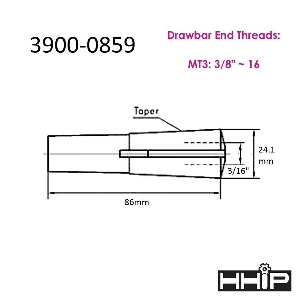 MT3 3/16" ROUND COLLET (3900-0859)