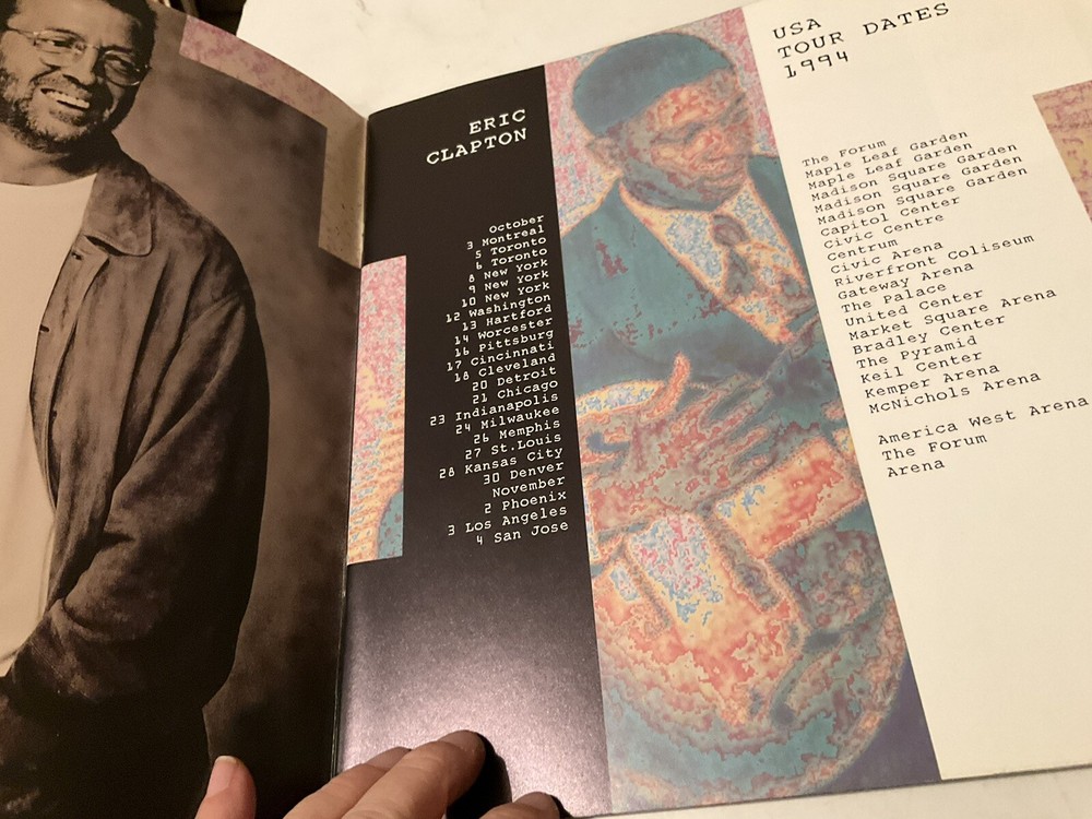 1994 ERIC CLAPTON From the Cradle Tour Program with Content Ticket Stub
