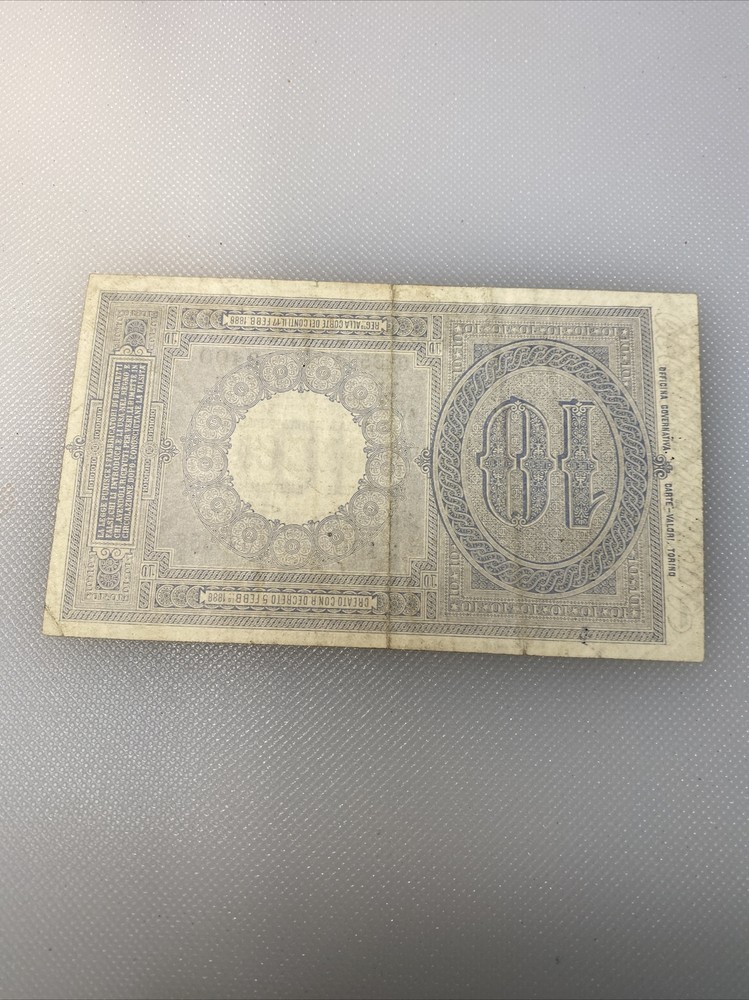 1918 italy 10 lire high grade note