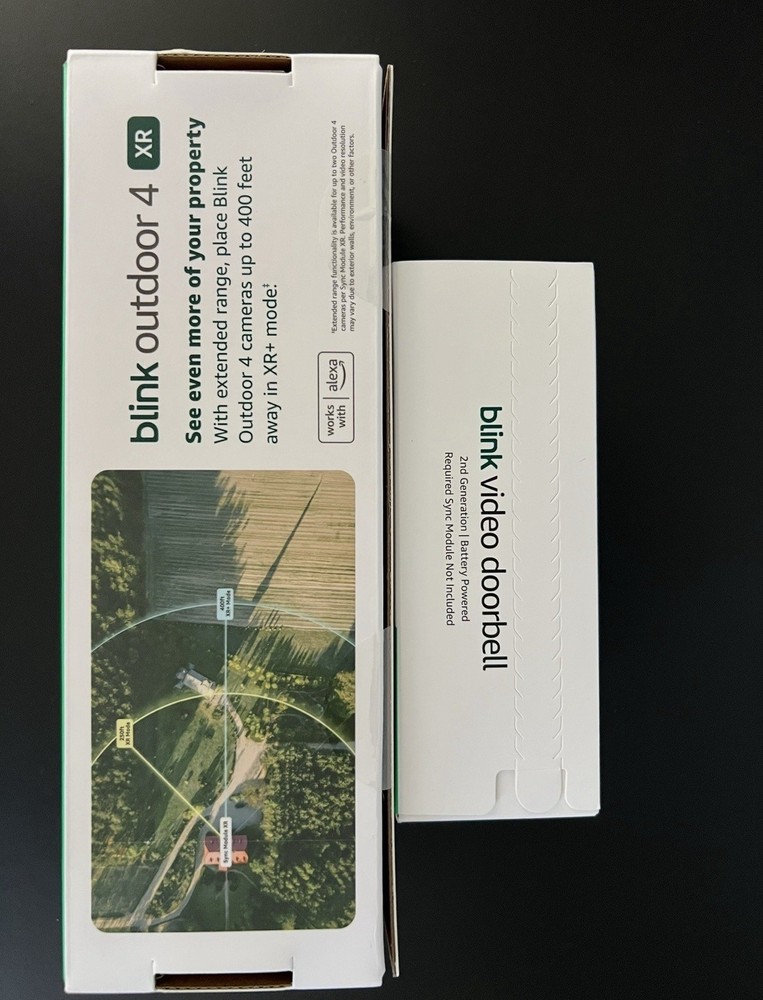 Bundle-Blink 2-pc Camera System with 400' Range and Sync Module XR+Doorbell NEW