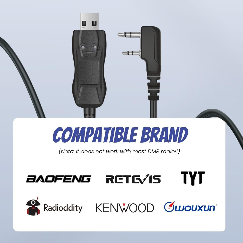 TNP FTDI Programming Cable - USB 2 Pin for Baofeng Programming Cable, Btech, ...