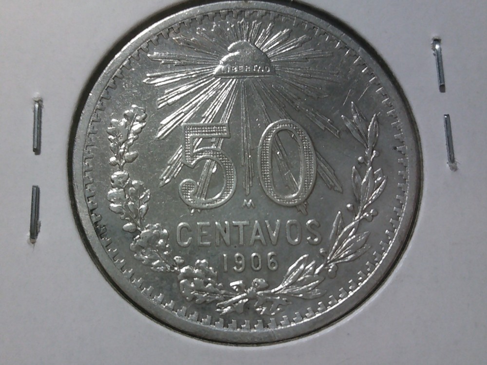 1906 wide date Mexico silver 50 Centavos