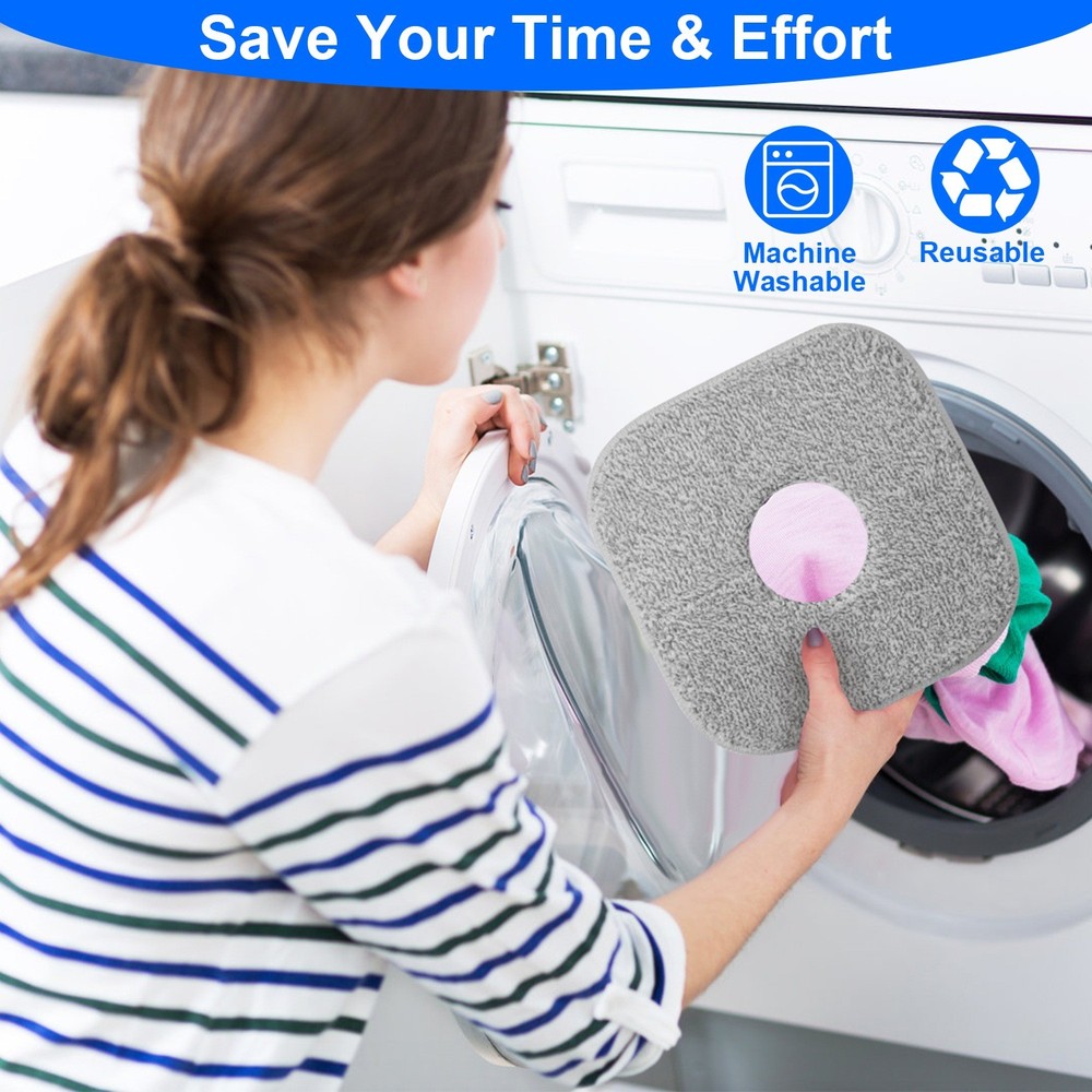 Spin Mop & Bucket System or 4Pcs Square Microfiber Mop Pads Portable Mop Bucket