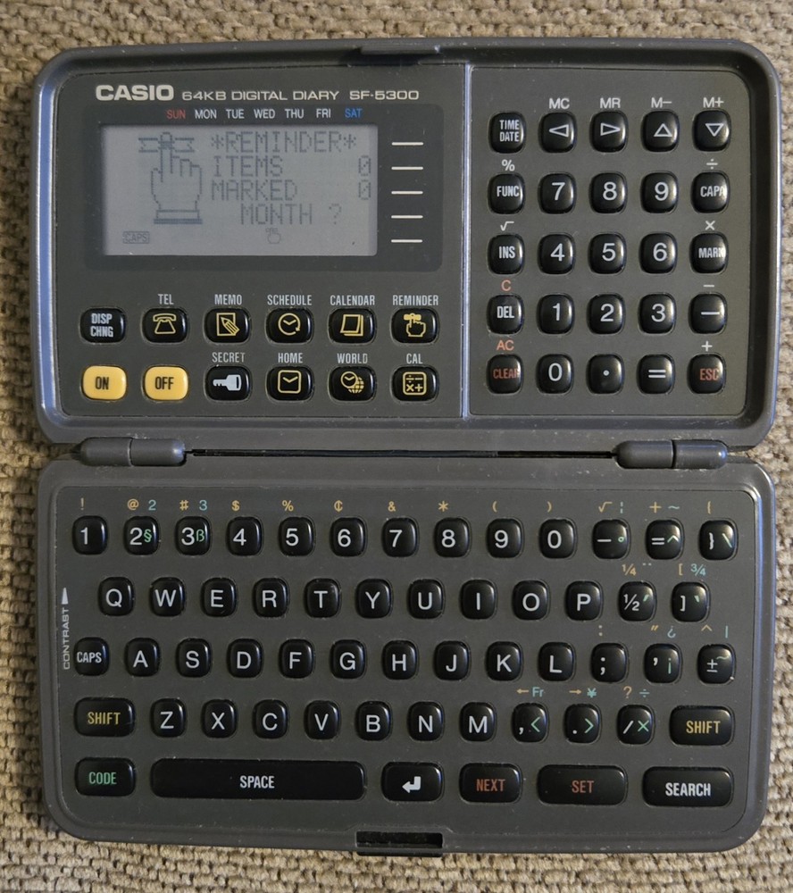 Casio Digital Diary/Organizer SF-5300 - works GREAT! Keep data Private & Secure