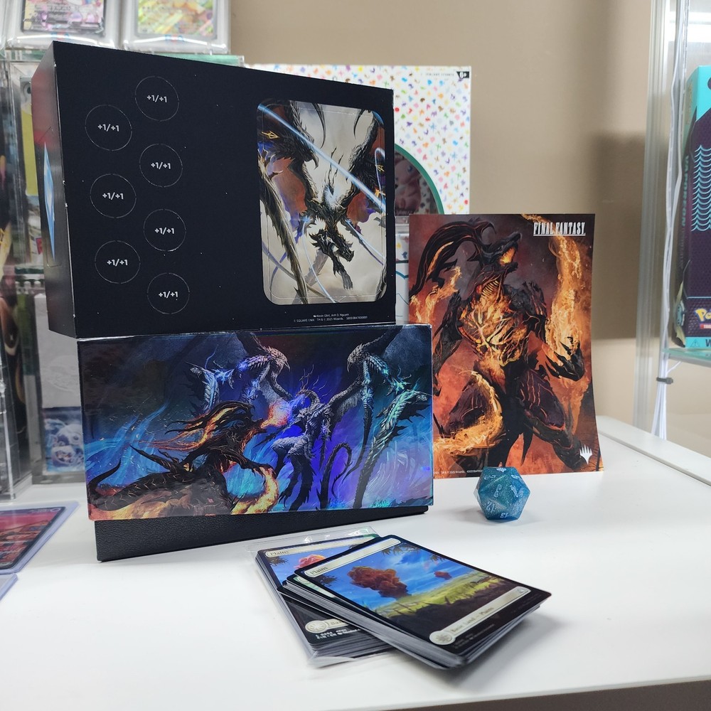 MTG Final Fantasy Gift Bundle - DICE Basic Lands & Poster Included - NO PACKS