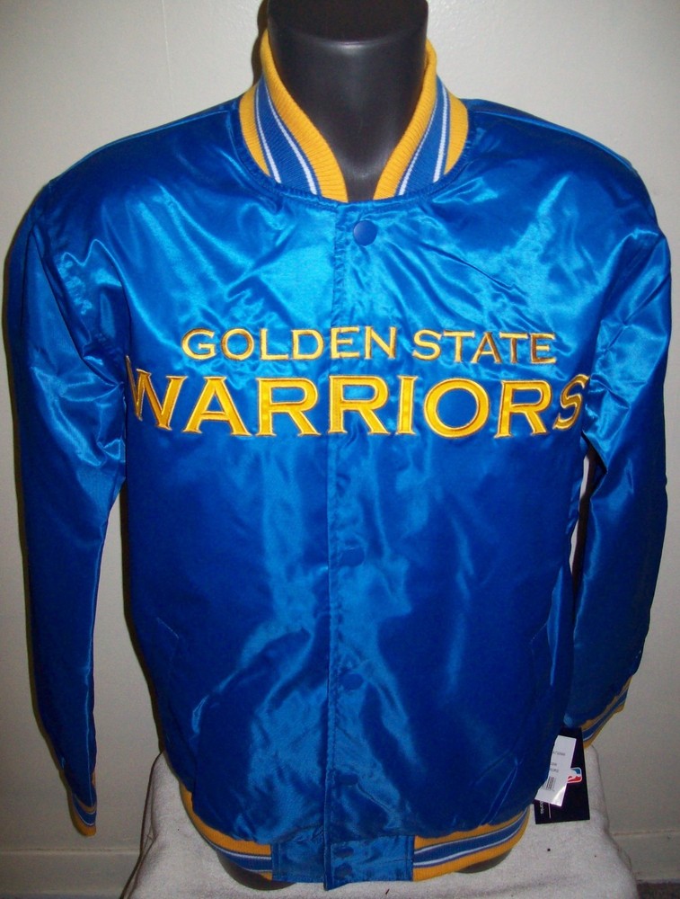 Warriors Jacket NBA Golden State STARTER Snap Down BLUE   Small