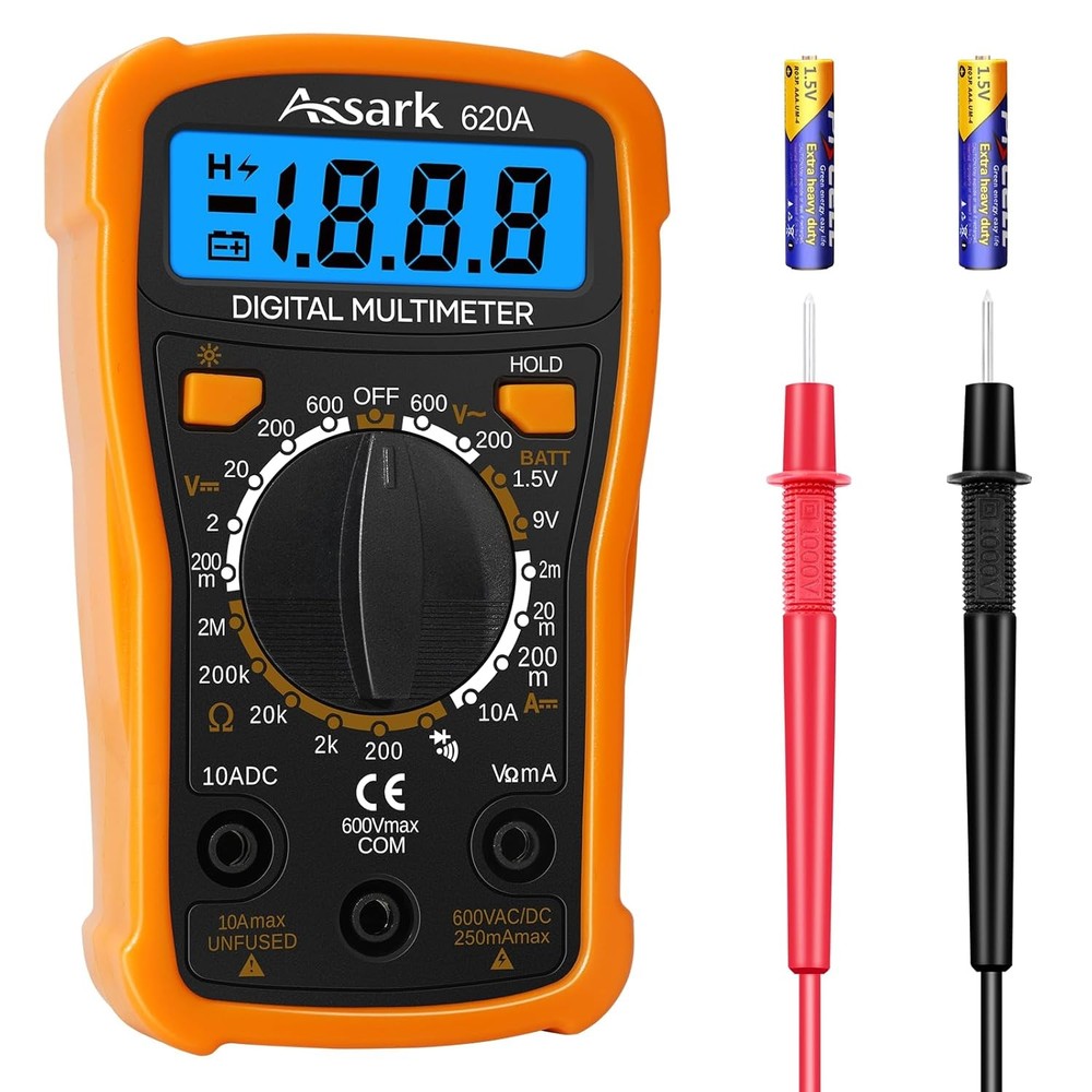 Digital Multimeter Voltage Tester, Assark 2000 Counts Multimeter Measure AC DC V