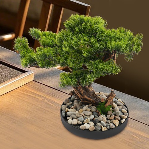 Desktop Artificial Bonsai Tree Artificial Bonsai Pine Tree Realistic Fake Plant