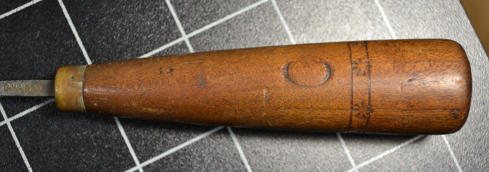 C. MAIERS - 3/16" CHISEL - ALL ORIGINAL WITH NICE DECORATED HANDLE