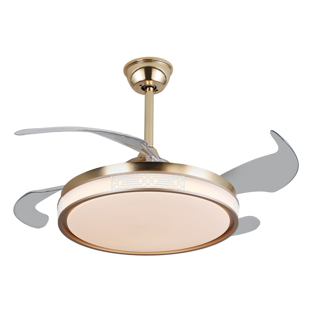 Indoor Ceiling Fan Light with Remote Control, Ceiling Fan Lamp for Bedroom