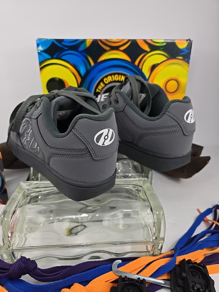 Heelys Motion plus Triple Charcoal Shoe Strings X 4 Tools Heel Cap Box New