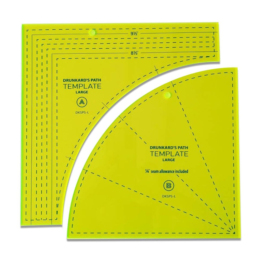 Drunkard Path Quilting Templates Curved Acrylic Tools for Circle Quilt Patterns
