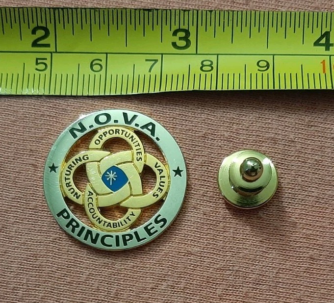 NOVA Principles Foundation Program jacket lapel pin Nurturing Opportunities