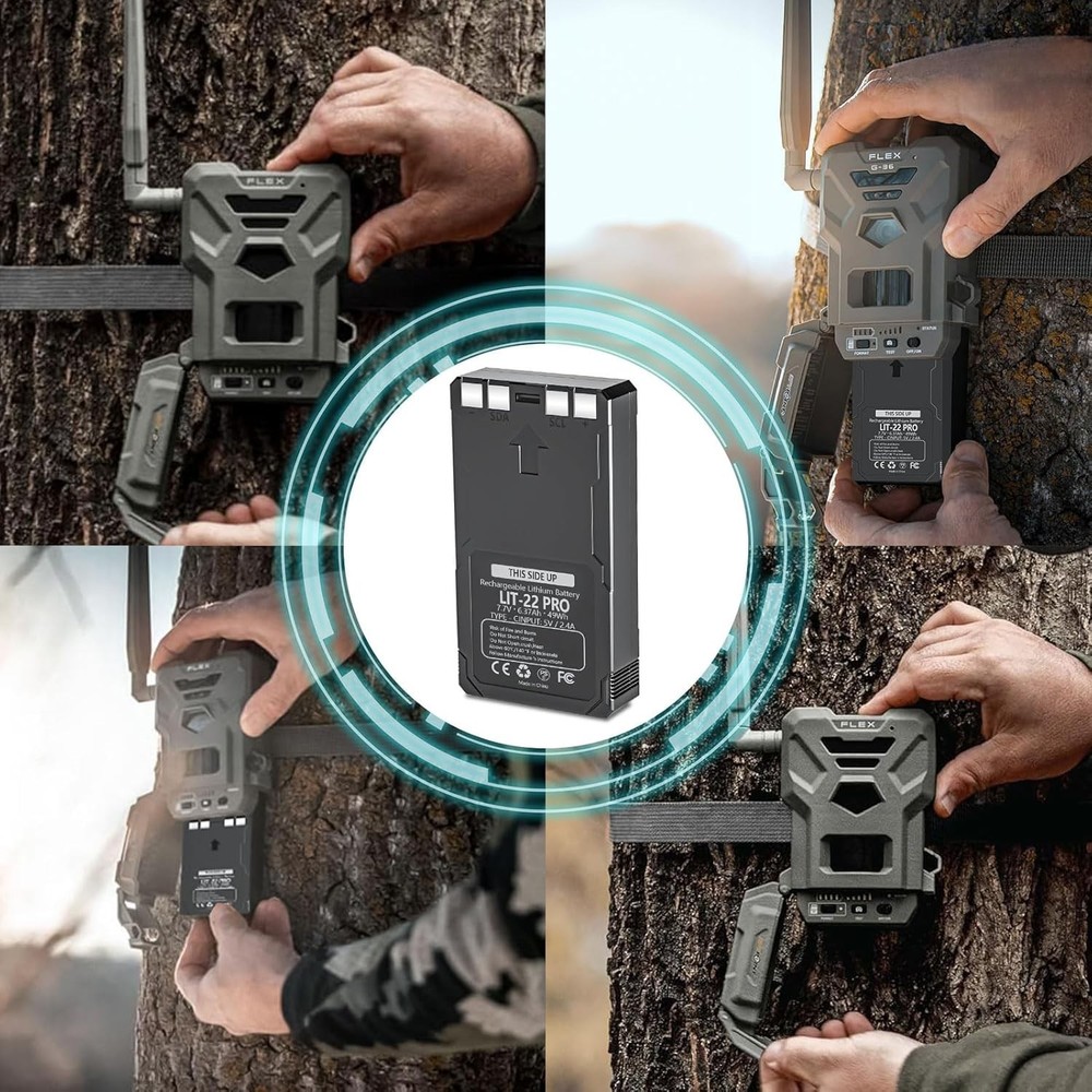 2Pack Rechargeable LIT-22 Battery Compatible For Trail Camera Flex-M Flex G-36