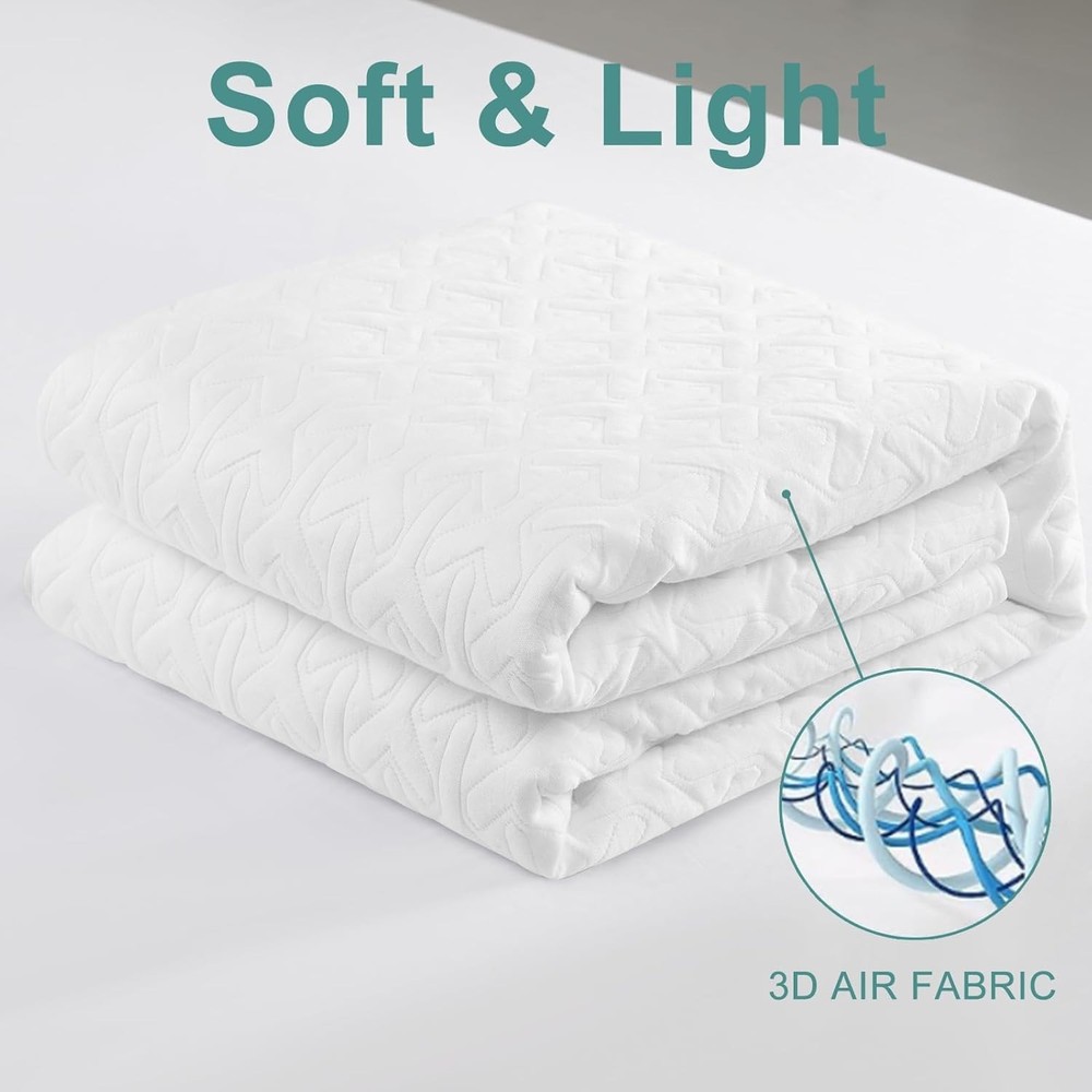 100% Waterproof Full Size Mattress Protector, Cooling & Breathable Cover