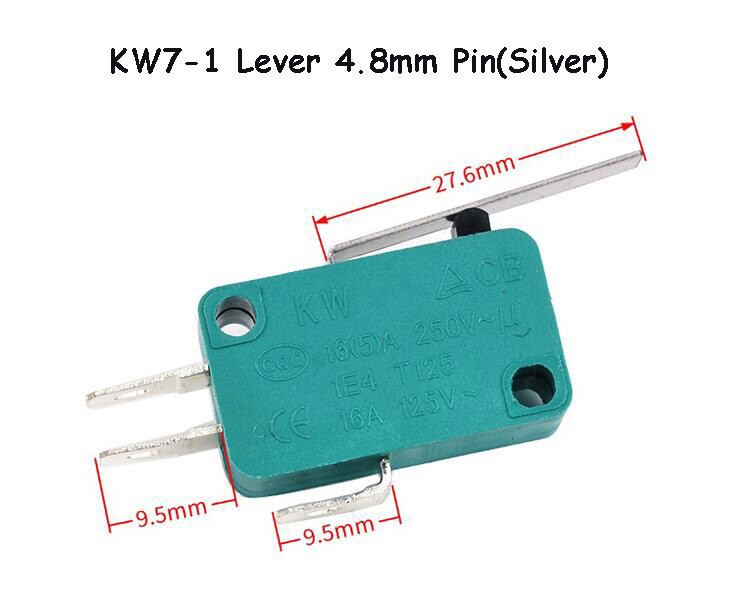 Micro Limit Switch SPDT Microswitch Roller Lever Arm Actuator 4.8mm 6.3mm Pin