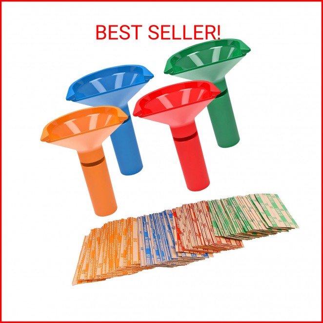 Coin Storage Sorter Tubes 4 Color Coded Counters Assorted Wrappers