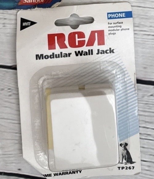 RCA Modular Phone Wall Jack TP267 White Surface Mount