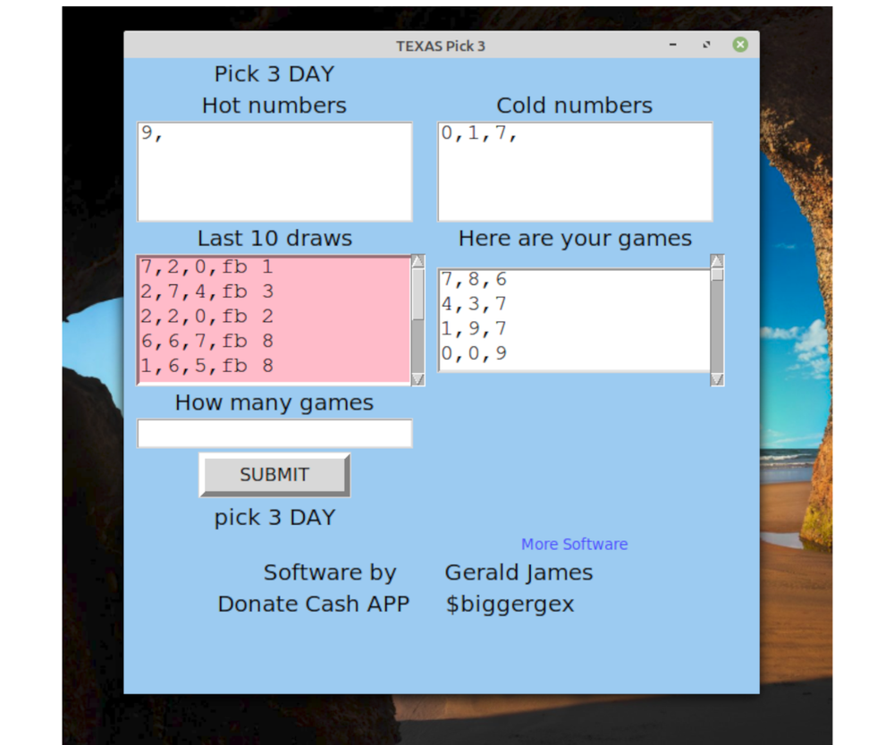 Texas pick 3 & 4 Lottery Numbers software DVD for Windows 7 & 8 & 10