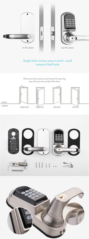 Mechanical Home Door Lock Set Keyless Entry Digital Code Keypad Combination US .