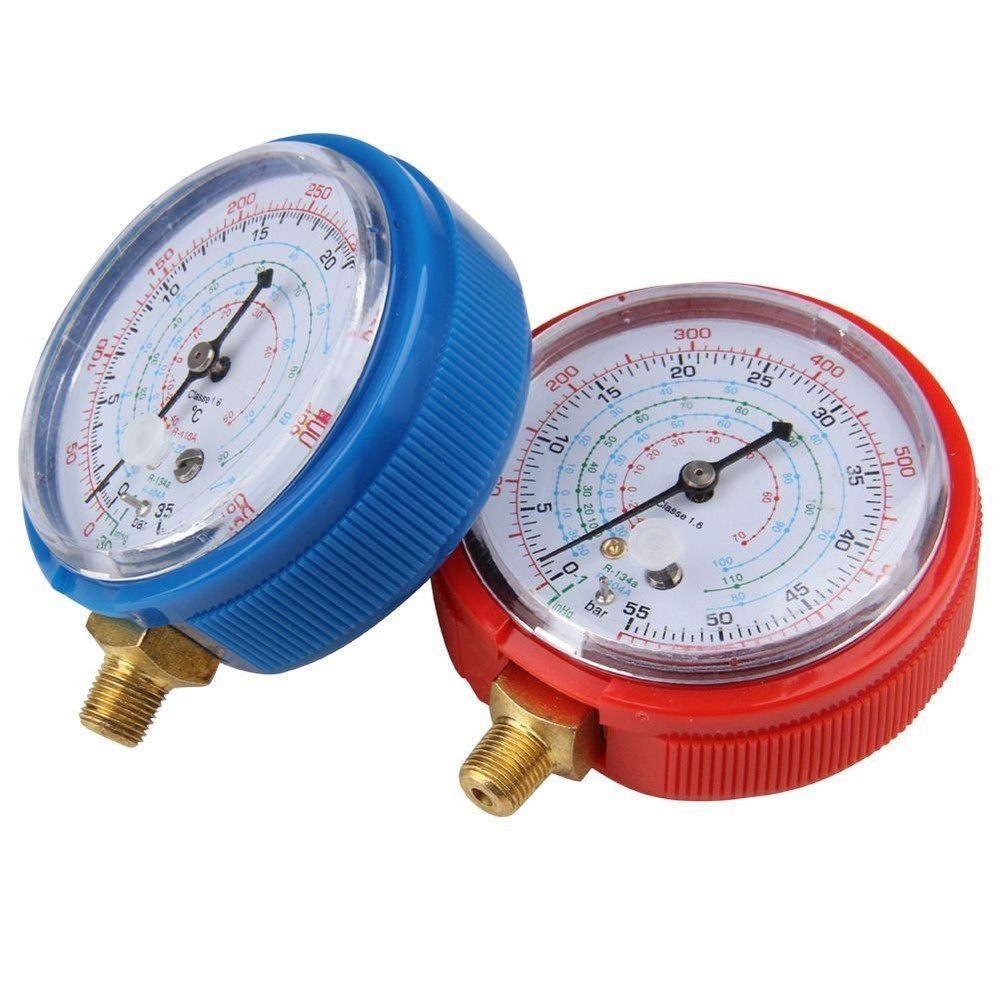 2 PCS REPLACEMENT MANIFOLD PRESSURE GAUGES SET HIGH & LOW SIDE AIR CONDITIONER