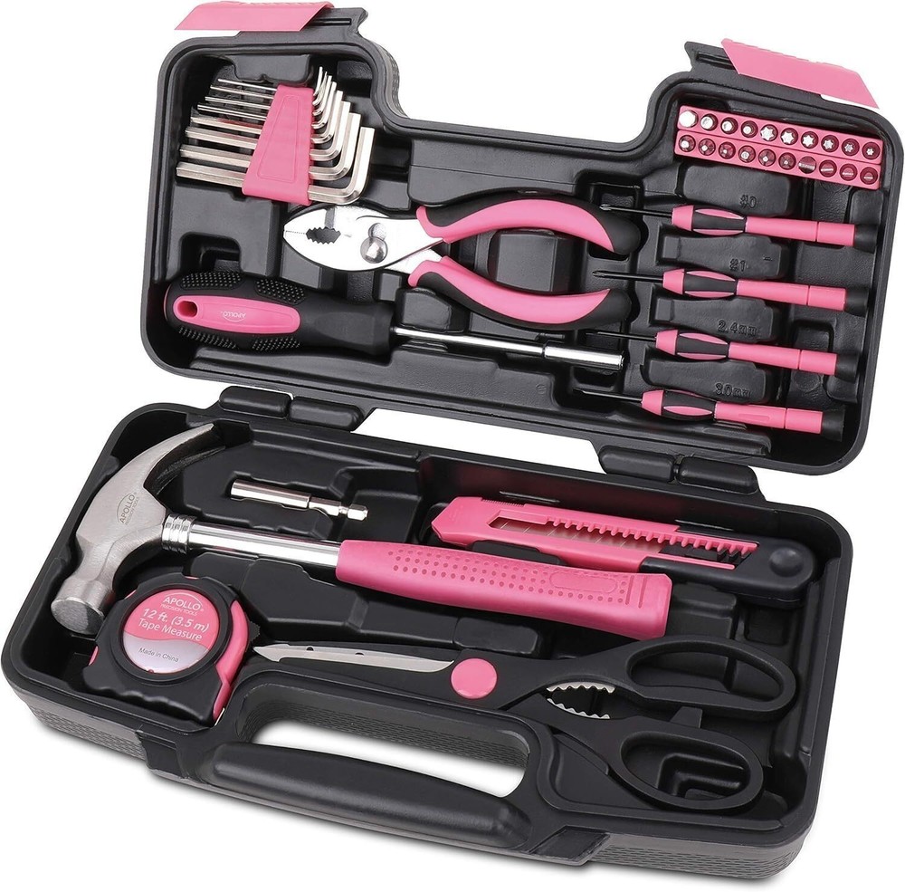 39 Piece General Household Tool Set in Toolbox Storage Case Essential Hand Tools