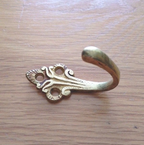 Vintage Solid Brass Coat Hook Art and Crafts