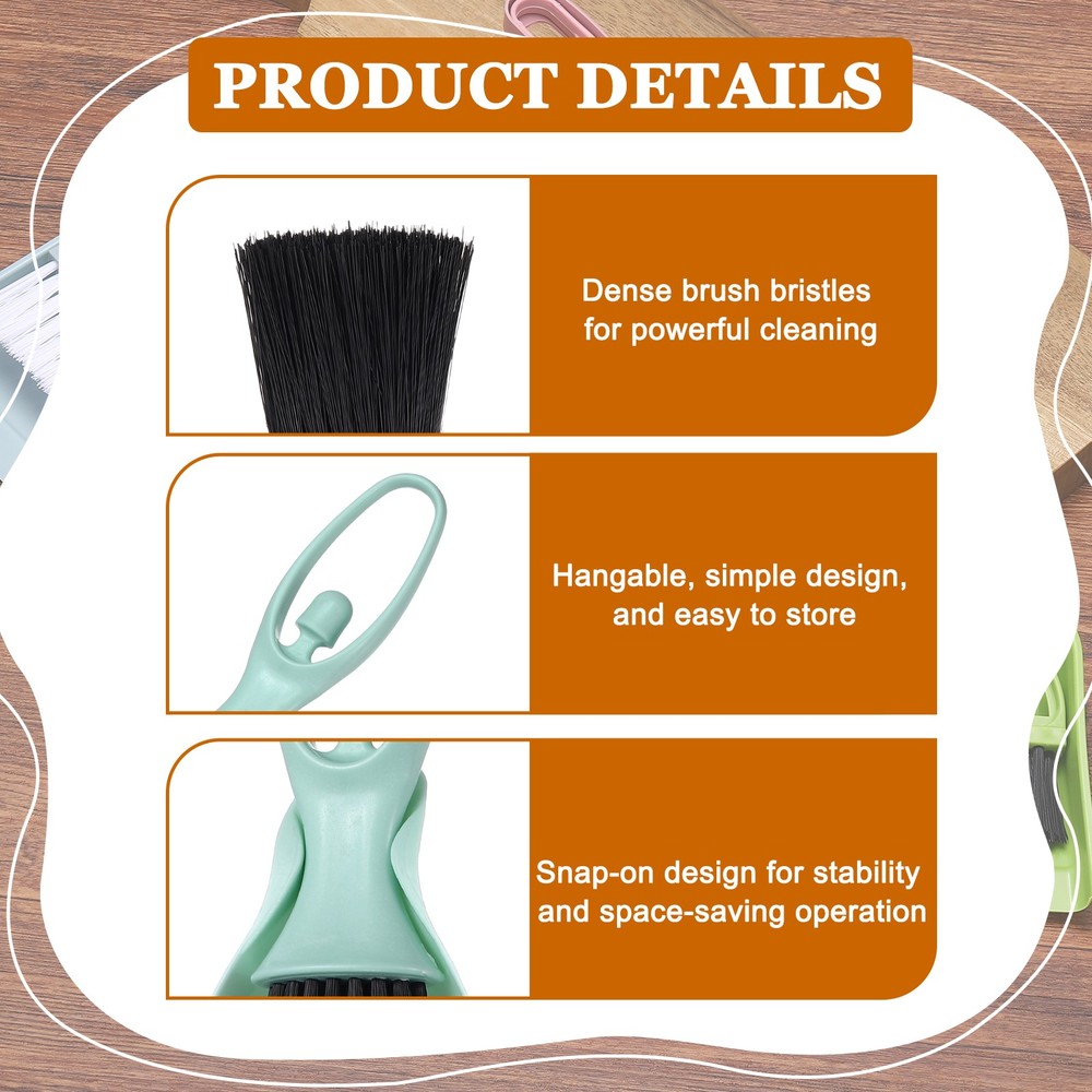 2 Pcs Mini Dustpan and Brush Set, Broom and Dustpan, Light Blue