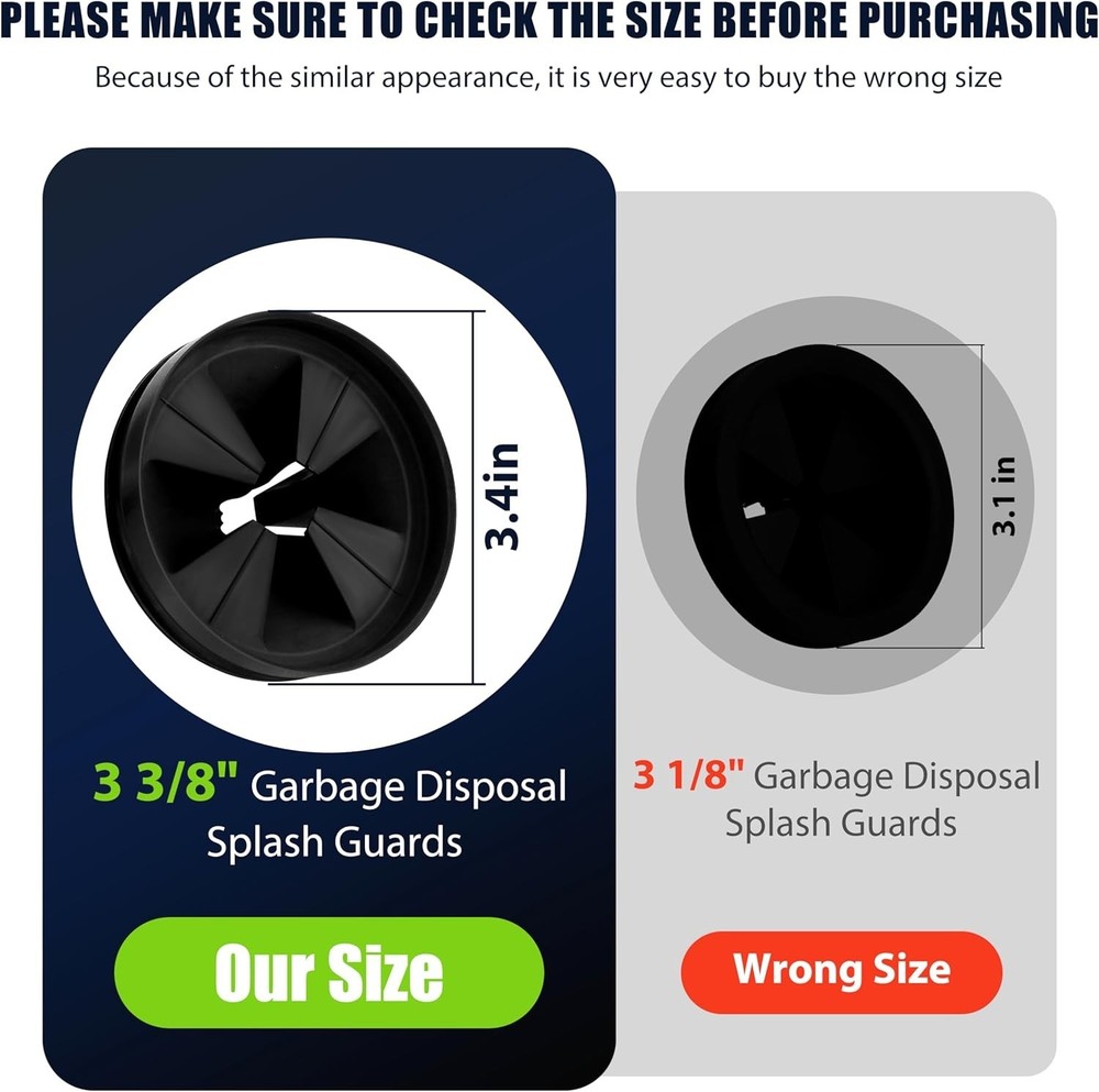3 3/8" Garbage Disposal Splash Guard Sink Baffle Replacement for InSinkErator...