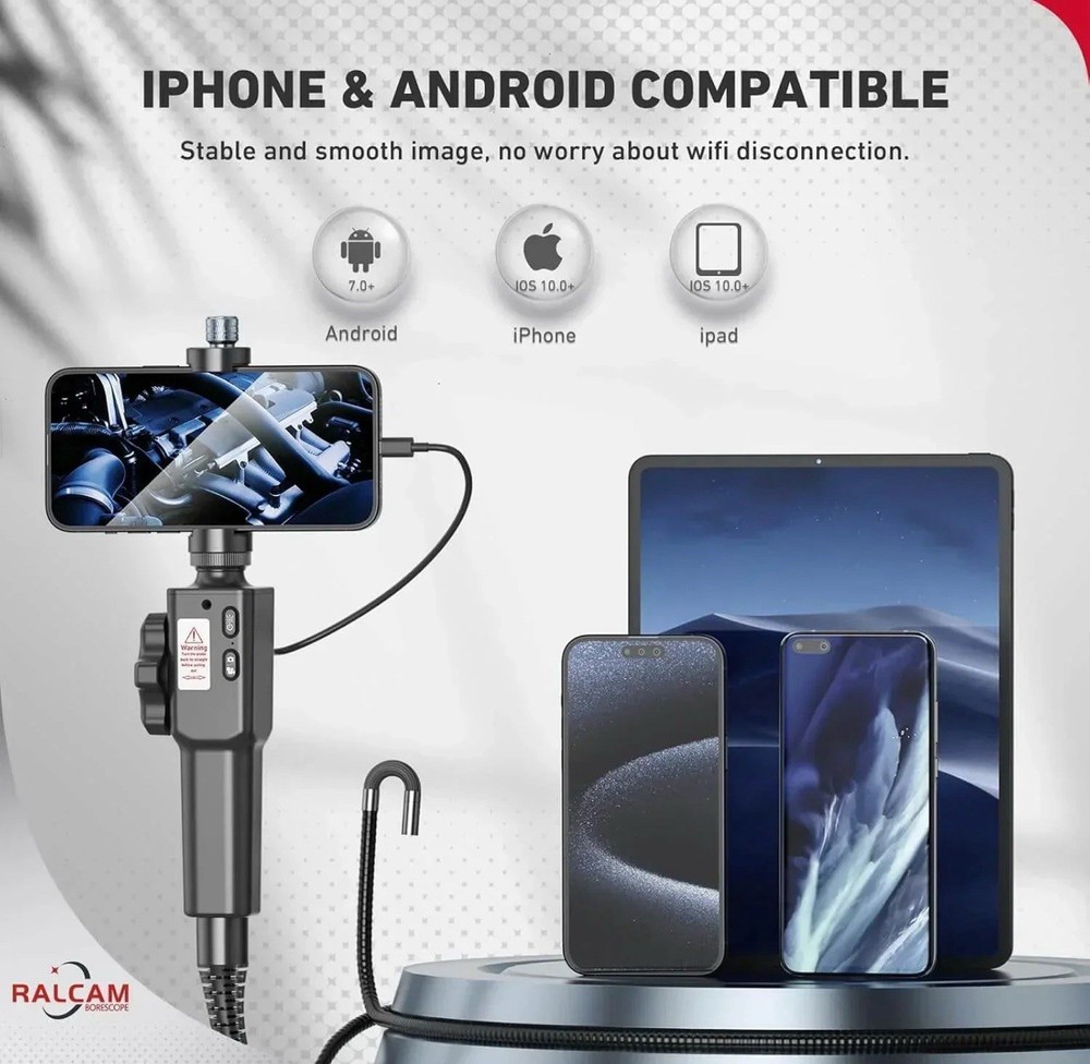 Ralcam F408A Borescope Endoscope Camera for Android & iPhone