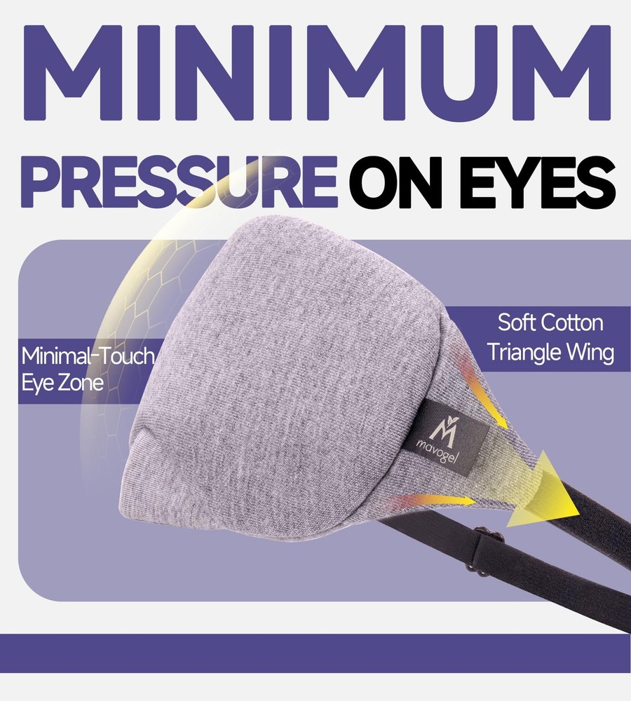 Mavogel Cotton Sleep Eye Mask - Updated Design Light Blocking with Adjustable No